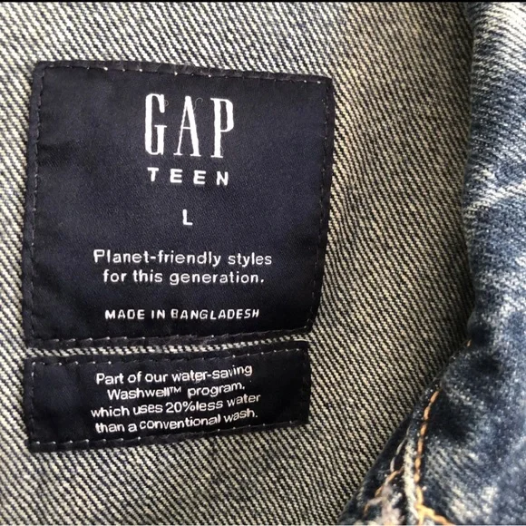 NWT Gap Teens Medium Washed Oversized Denim Jacket Size Large 10.
